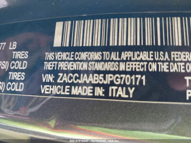 ZACCJAAB5JPG70171 Jeep Renegade Sport Fwd
