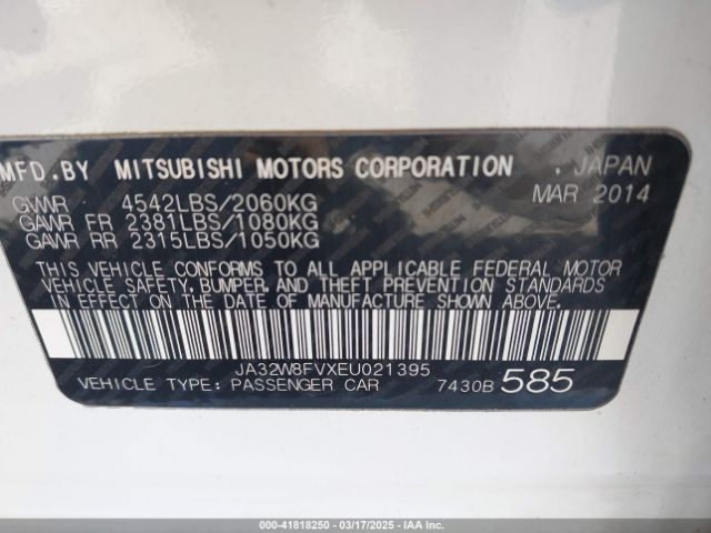 2014 MITSUBISHI LANCER EVOLUTION JA32W8FVXEU021395 Photo 8