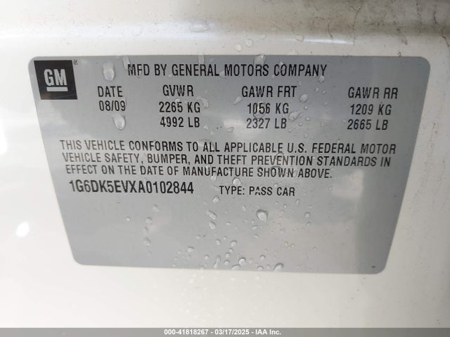 2010 CADILLAC CTS 1G6DK5EVXA0102844 Photo 8
