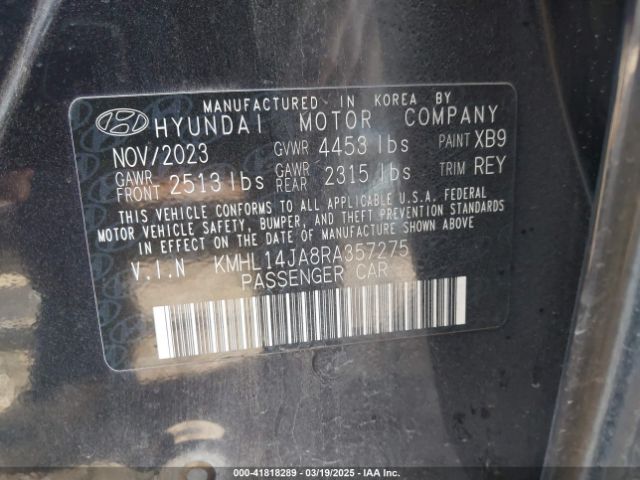 KMHL14JA8RA357275 Hyundai SONATA SEL