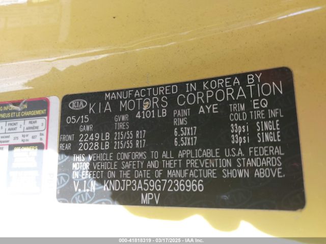KNDJP3A59G7236966 KIA SOUL +