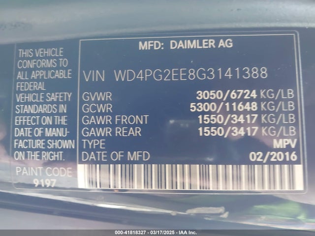 WD4PG2EE8G3141388 Mercedes-Benz Metris