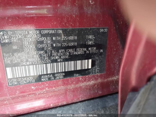JTMDWRFV2LD550305 Toyota Rav4 Hybrid Limited