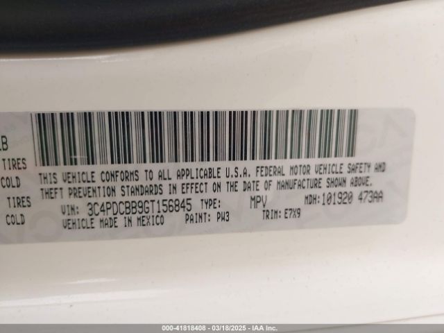 3C4PDCBB9GT156845 Dodge Journey Sxt