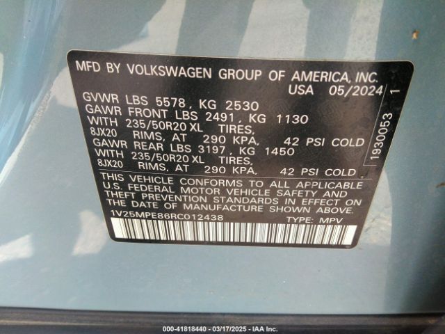 1V25MPE86RC012438 Volkswagen Id.4 S