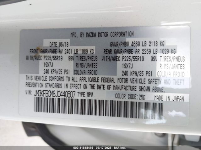 2018 MAZDA CX-5 JM3KFBCM8J0440607 Photo 8
