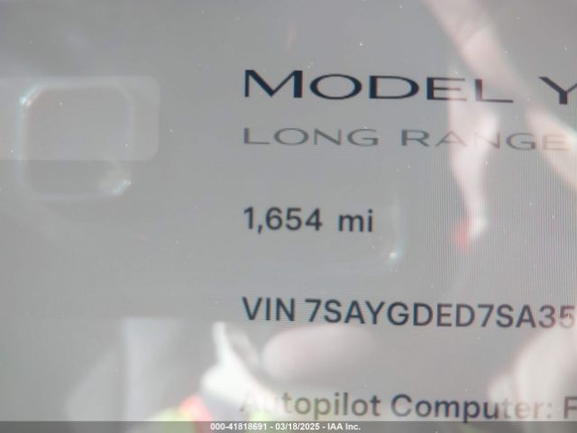 2025 TESLA MODEL Y 7SAYGDED7SA354104 Photo 6