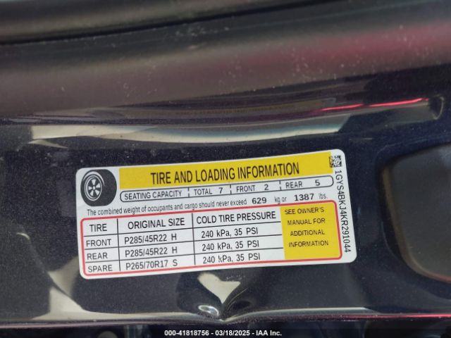 1GYS4BKJ4KR291044 Cadillac Escalade Luxury