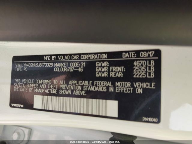 LYV402HK9JB173328 Volvo S60 Inscription T5