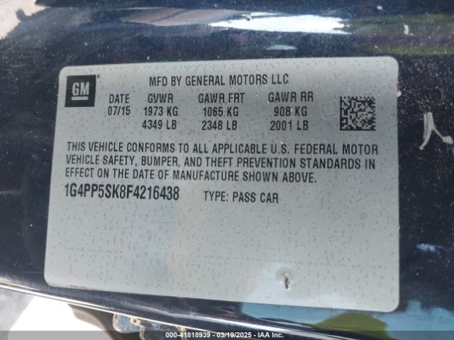 1G4PP5SK8F4216438 Buick Verano