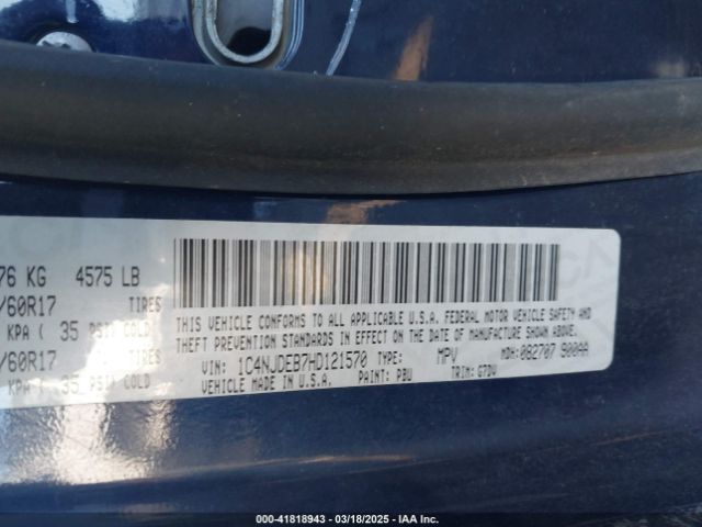 1C4NJDEB7HD121570 Jeep Compass Latitude 4x4