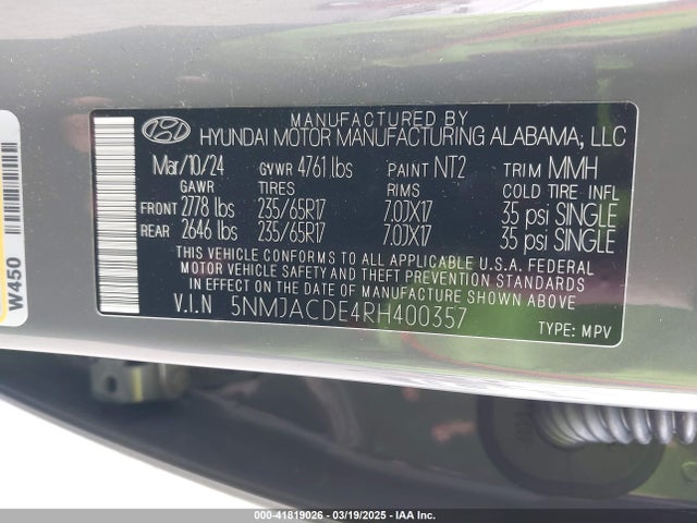 Hyundai TUCSON SE 2024 5NMJACDE4RH400357 Image 9