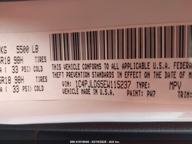 Jeep Cherokee Limited 2014 1C4PJLDS5EW115237 Image 9