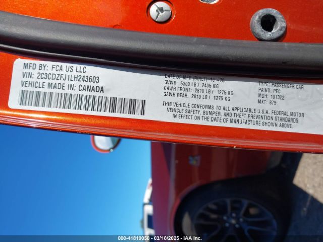 2C3CDZFJ1LH243603 Dodge Challenger R/t Scat Pack