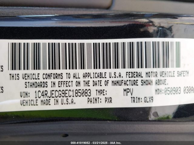 1C4RJECG9EC185083 Jeep Grand Cherokee Overland