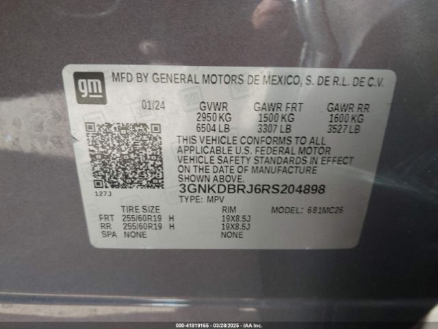 3GNKDBRJ6RS204898 Chevrolet Blazer Ev Eawd 2lt