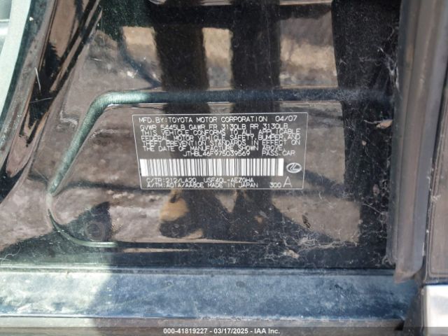 2007 LEXUS LS 460 JTHBL46F975039569 Photo 8