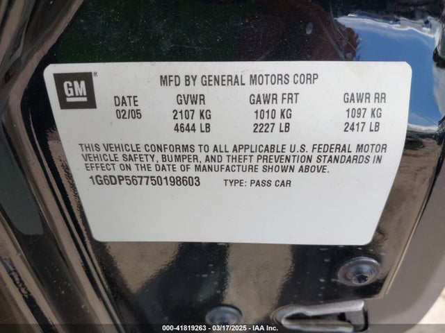 2005 CADILLAC CTS 1G6DP567750198603 Photo 8
