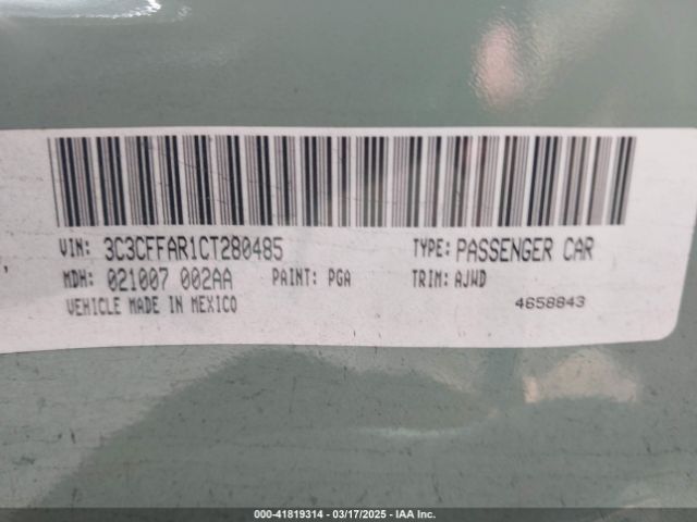 2012 FIAT 500 3C3CFFAR1CT280485 Photo 8