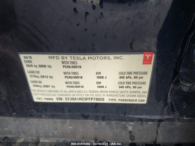 5YJSA1H23FFP79020 Tesla Model S 70d/85d/p85d