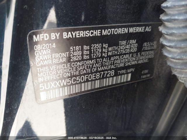 5UXXW5C50F0E87728 BMW X4 Xdrive35i