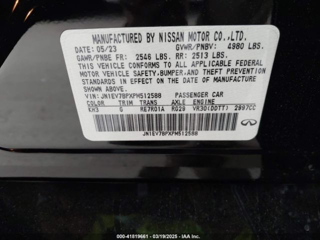 JN1EV7BPXPM512588 Infiniti Q50 LUXE
