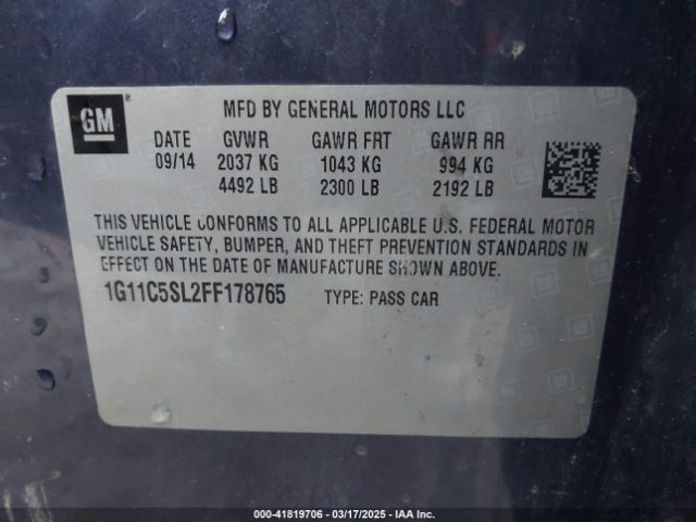 1G11C5SL2FF178765 Chevrolet MALIBU 1LT