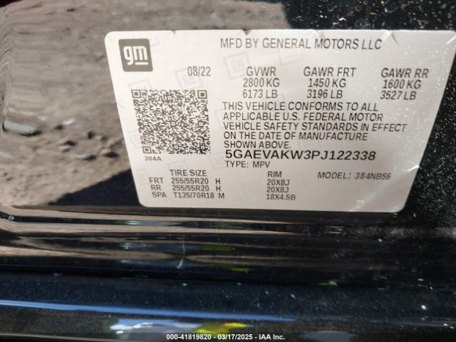 5GAEVAKW3PJ122338 Buick Enclave Essence Awd