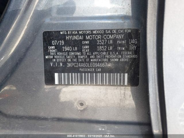 3KPC24A60LE094667 Hyundai Accent Sel