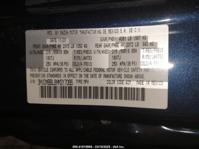 3MVDMBBL8MM317065 Mazda Cx-30 Select