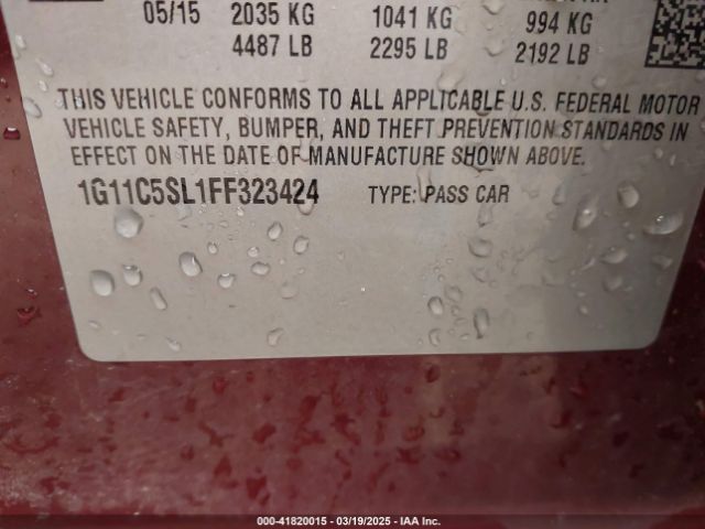 1G11C5SL1FF323424 Chevrolet MALIBU 1LT