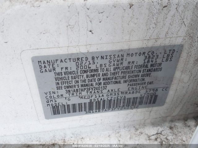 3N1AB7AP3FY240132 Nissan SENTRA S