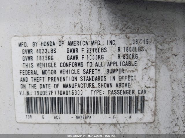 19UDE2F77GA015300 Acura Ilx Technology Plus Package/w/premium Pkg