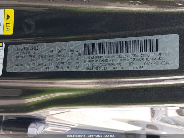 1C4HJXDG6KW538685 Jeep Wrangler Unlimited Sport S 4x4