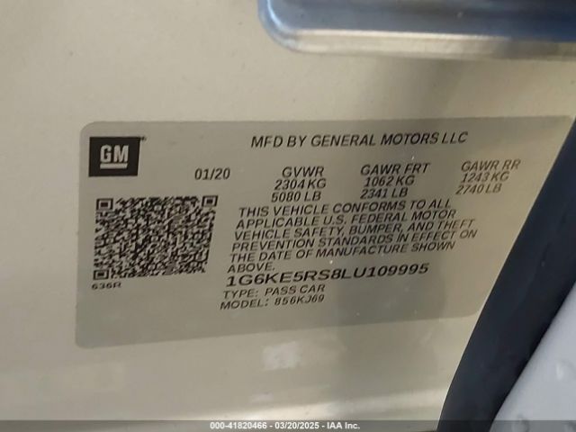 1G6KE5RS8LU109995 Cadillac Ct6 Awd Premium Luxury
