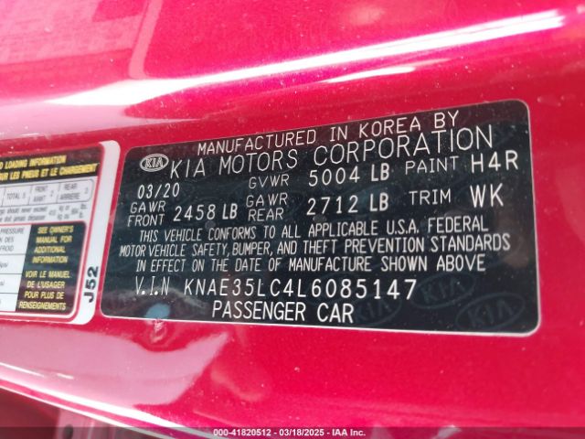 KNAE35LC4L6085147 KIA STINGER GT