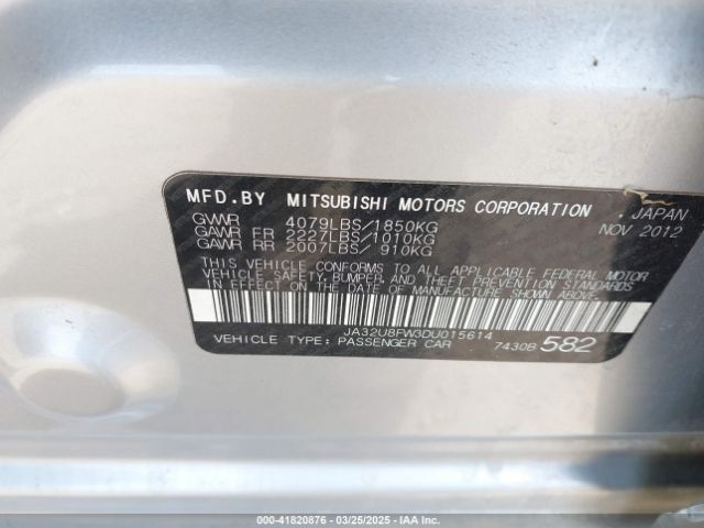 2013 MITSUBISHI LANCER JA32U8FW3DU015614 Photo 8