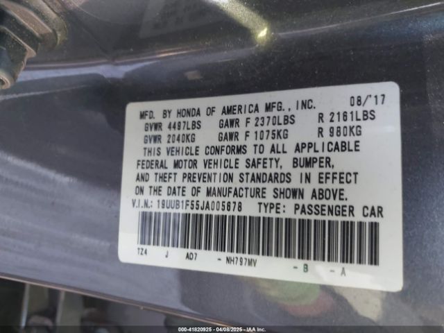 19UUB1F55JA005678 Acura Tlx Tech Pkg