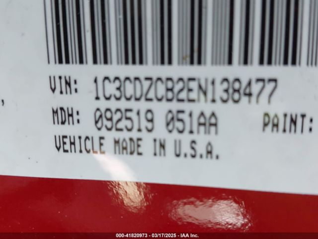 1C3CDZCB2EN138477 Dodge Avenger Sxt