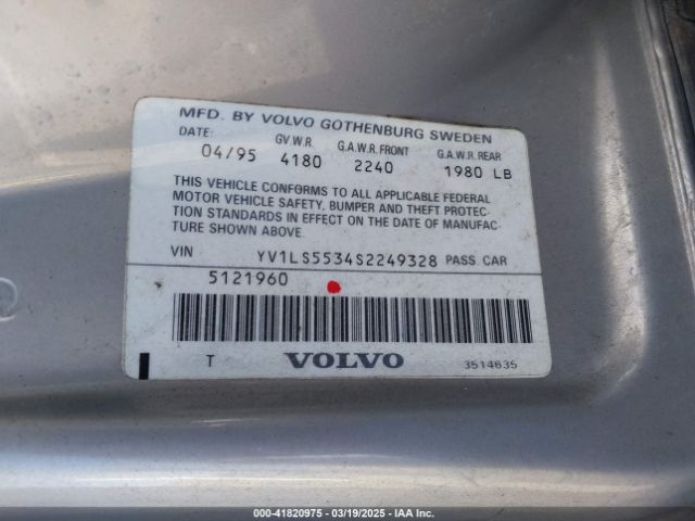 1995 VOLVO 850 YV1LS5534S2249328 Photo 8
