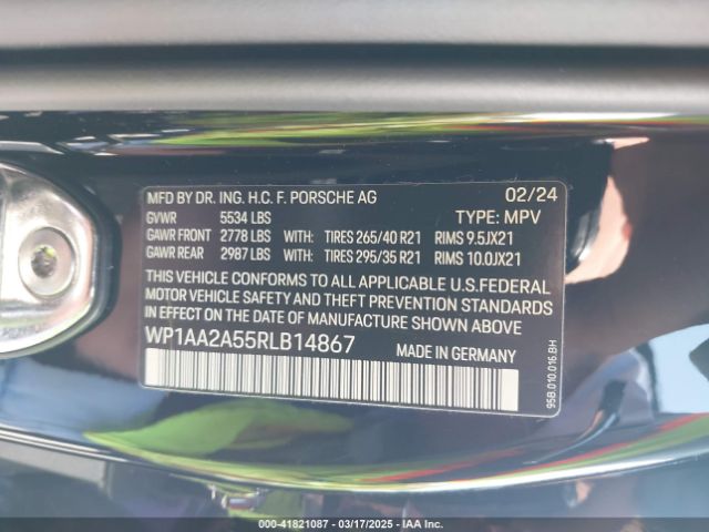 WP1AA2A55RLB14867 Porsche Macan Base (pdk)/t