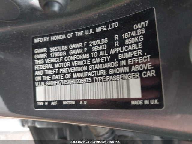 SHHFK7H5XHU226975 Honda CIVIC EX