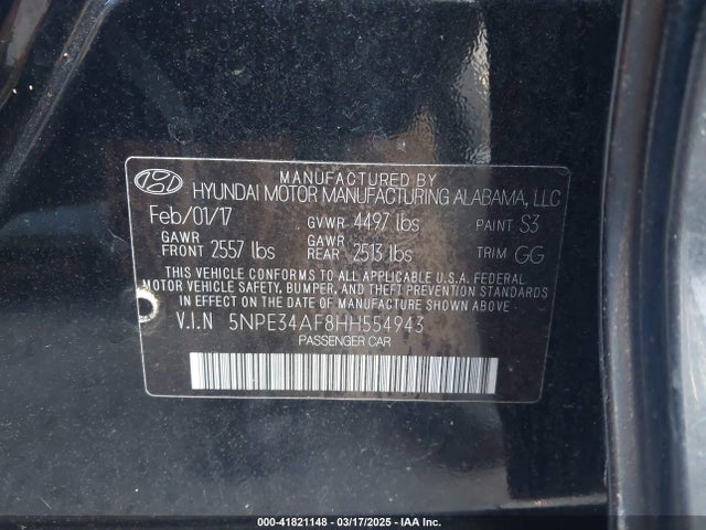 5NPE34AF8HH554943 Hyundai Sonata Sport