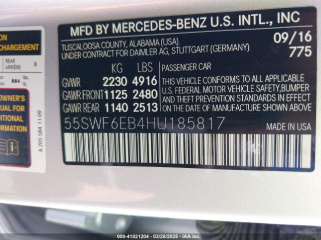 55SWF6EB4HU185817 Mercedes-Benz Amg C 43 4matic