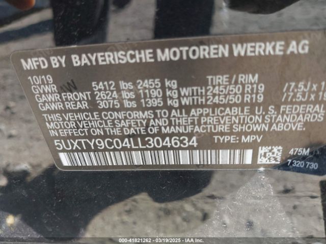5UXTY9C04LL304634 BMW X3 M40i