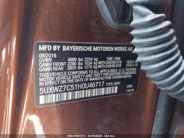 5UXWZ7C51H0U46717 BMW X3 Sdrive28i