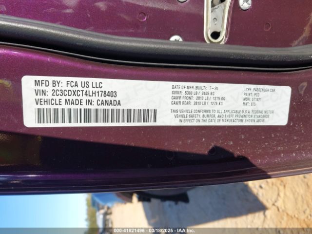 2C3CDXCT4LH178403 Dodge Charger R/t Rwd