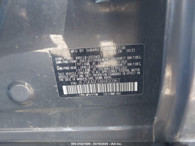 JF2SKADC6NH400961 Subaru Forester Premium