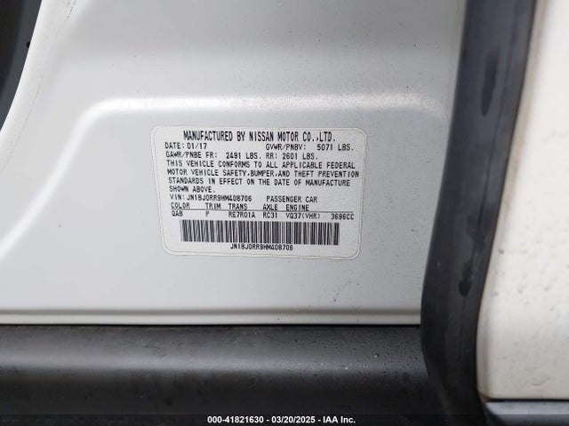 JN1BJ0RR9HM408706 Infiniti QX50