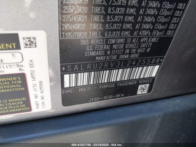 SALRU2RV3L2425588 Land Rover Discovery Landmark Edition